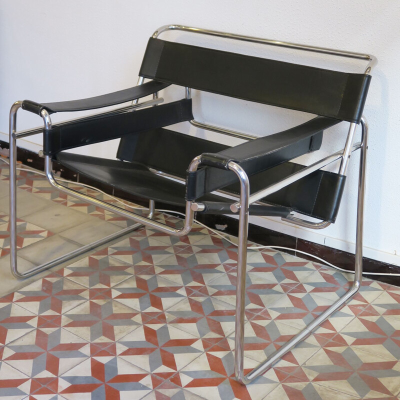 Vintage armchair B3 by Marcel Breuer at the Bauhaus circa 1980