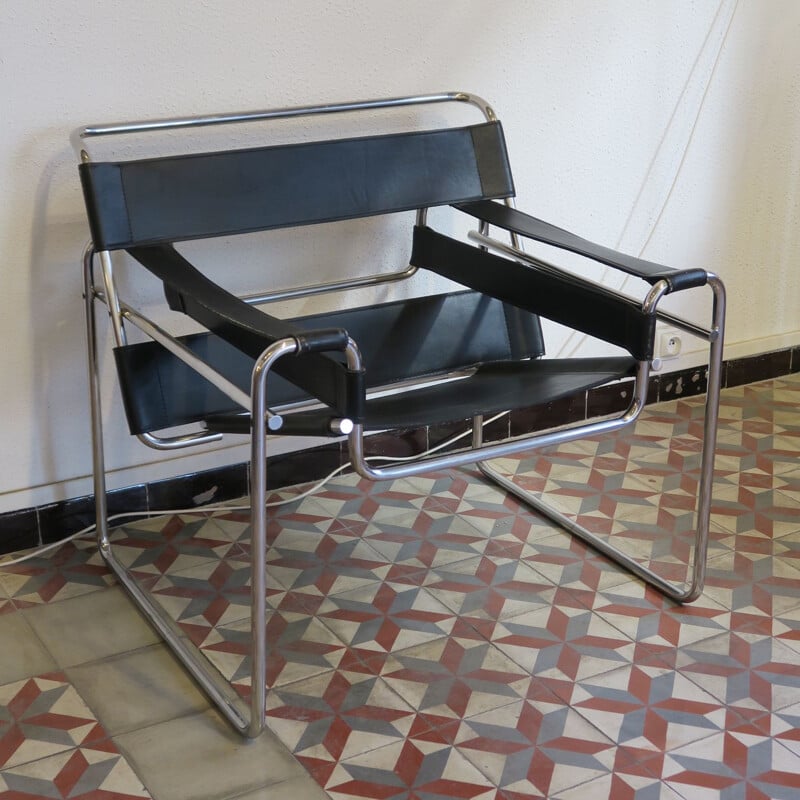 Vintage armchair B3 by Marcel Breuer at the Bauhaus circa 1980