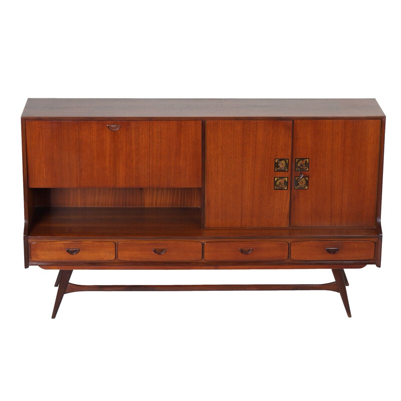 Vintage teak sideboard by Louis van Teeffelen for Webé, 1960