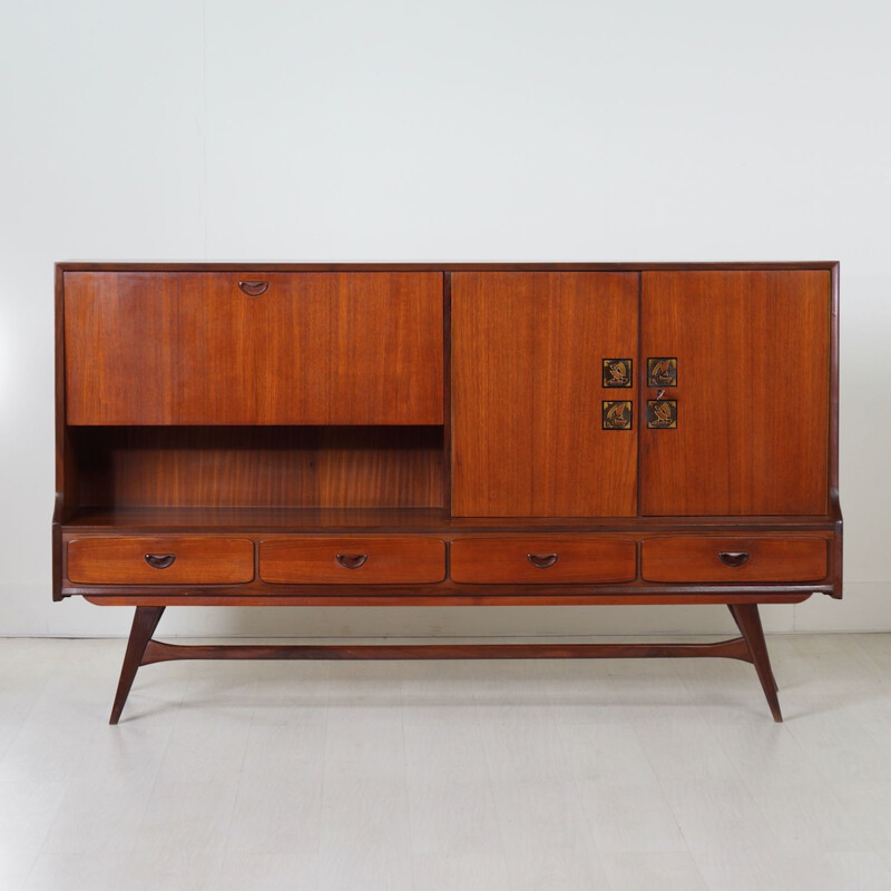 Vintage teak sideboard by Louis van Teeffelen for Webé, 1960