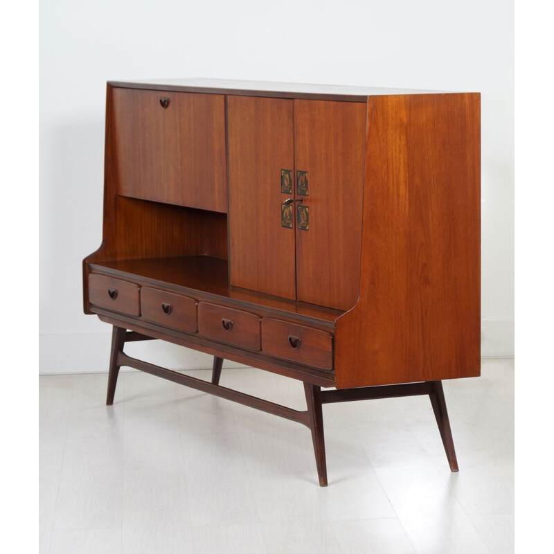 Vintage teak sideboard by Louis van Teeffelen for Webé, 1960