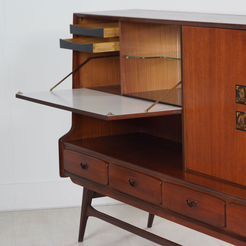 Vintage teak sideboard by Louis van Teeffelen for Webé, 1960