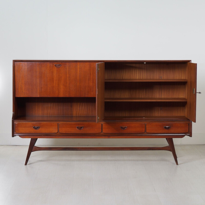 Vintage teak sideboard by Louis van Teeffelen for Webé, 1960