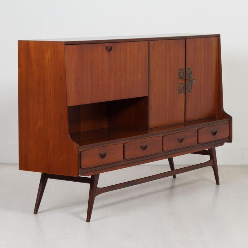 Vintage teak sideboard by Louis van Teeffelen for Webé, 1960