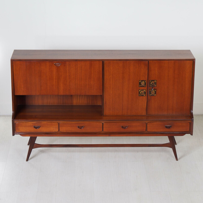 Vintage teakhouten dressoir van Louis van Teeffelen voor Webé, 1960