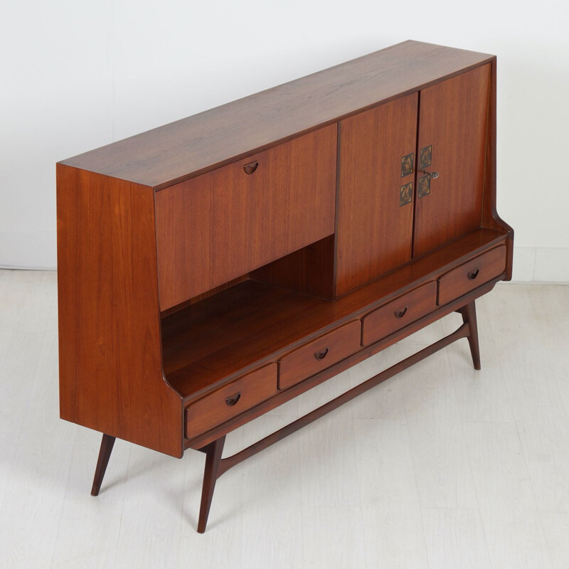 Vintage teak sideboard by Louis van Teeffelen for Webé, 1960