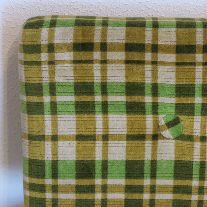 Sofa, bench, daybed model "Stella" in green tartan velvet