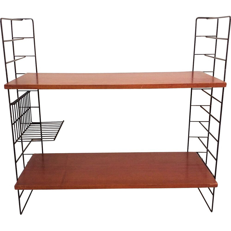 Scandinavian bookcase shelves Tomado string 1960