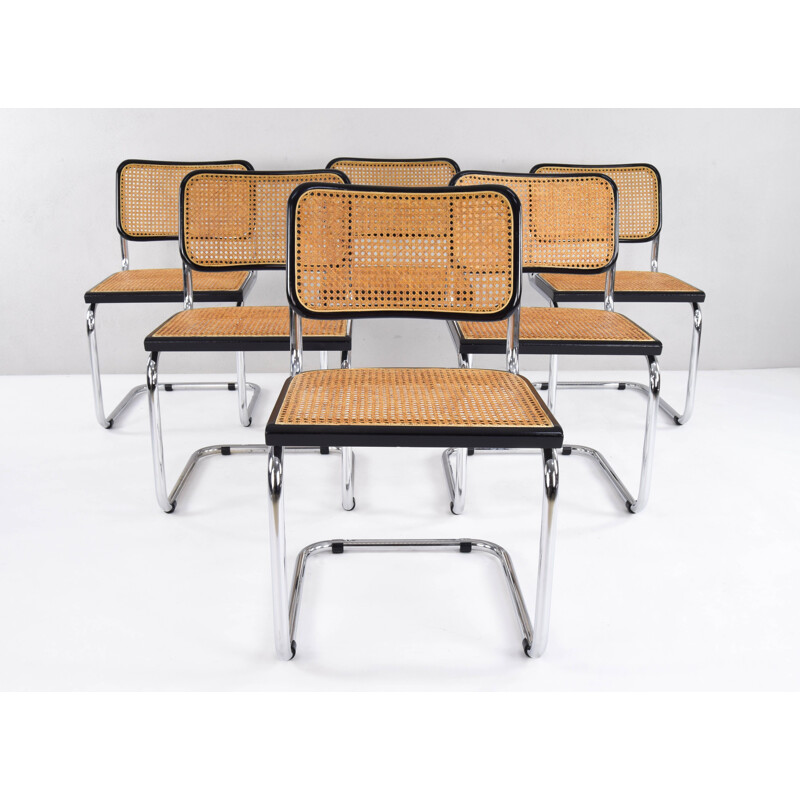  Ensemble de 6 chaises vintage Marcel Breuer B32 Cesca, Italie, 1970