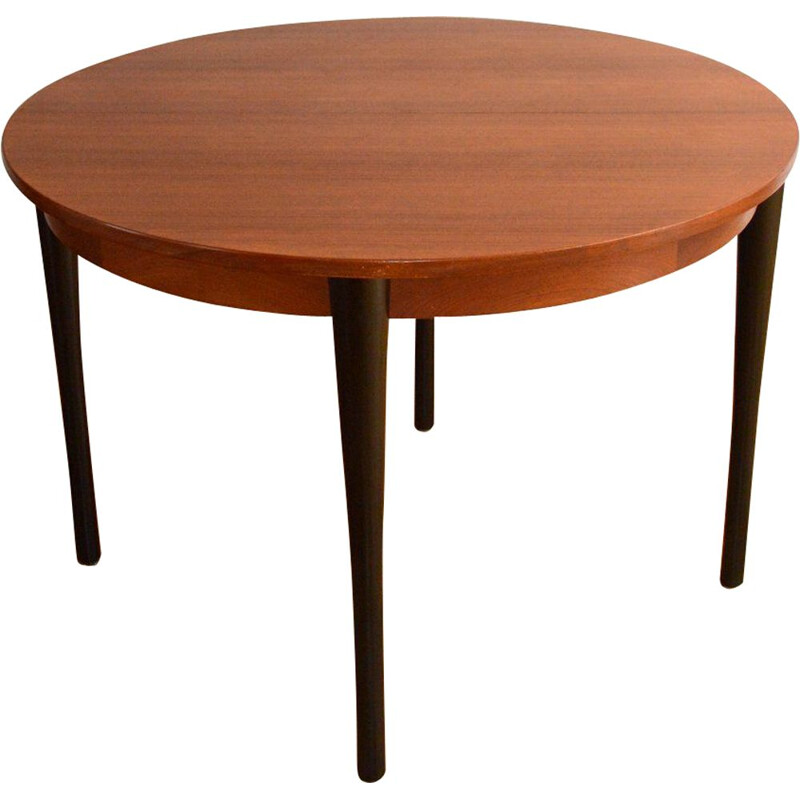 Vintage round dining table with extension 1960