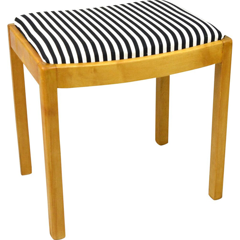 Vintage Zydel, upholstered stool after renovation, Germany 1940