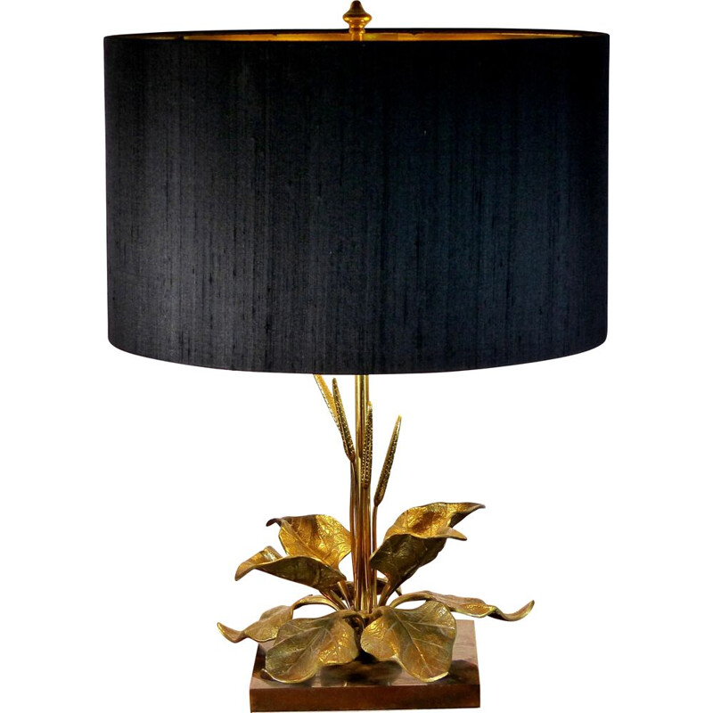 Vintage table lamp with gilded brass foliage 