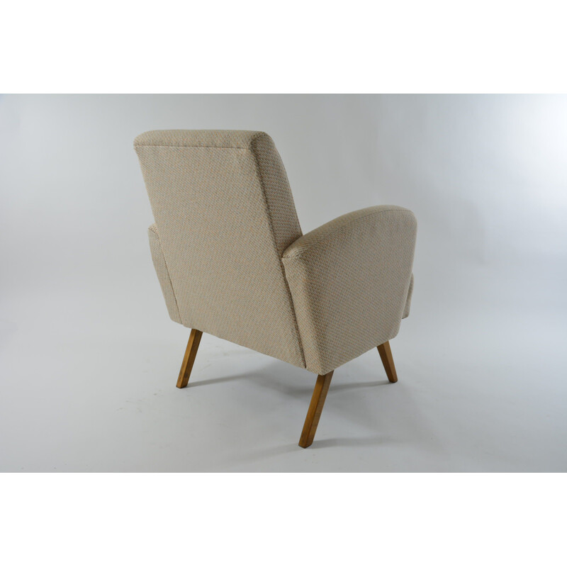 Beige vintage wavy armchair, 1960