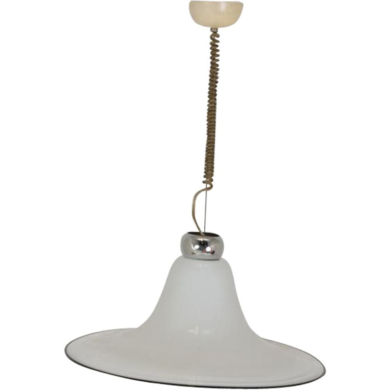 Vintage Scandinavian opaline suspension lamp