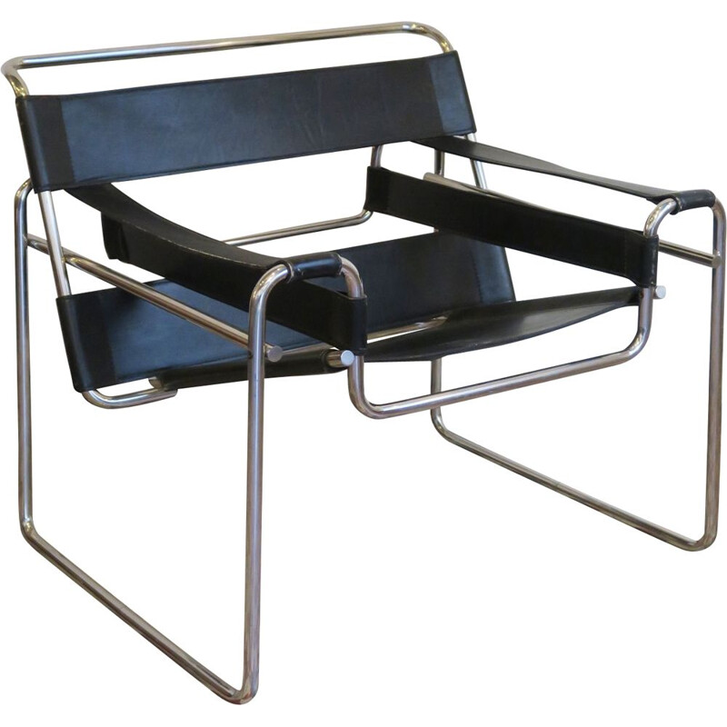 Vintage armchair B3 by Marcel Breuer at the Bauhaus circa 1980