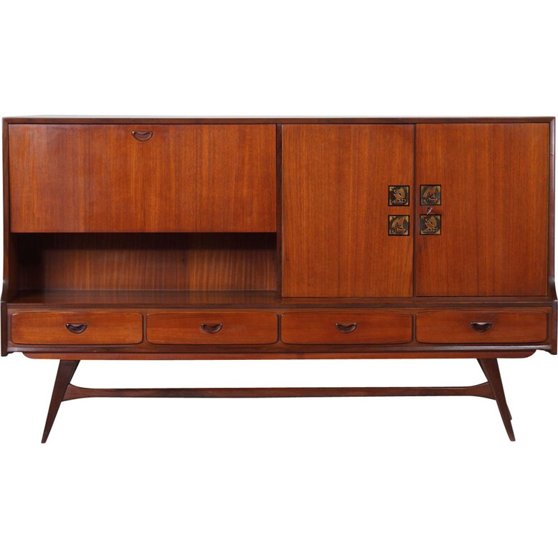 Vintage teakhouten dressoir van Louis van Teeffelen voor Webé, 1960