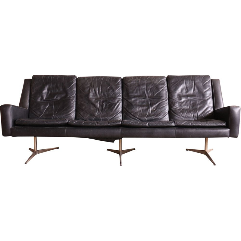 Vintage Danish 4 seater Leather Sofa by Skjold Sørensen, 1960