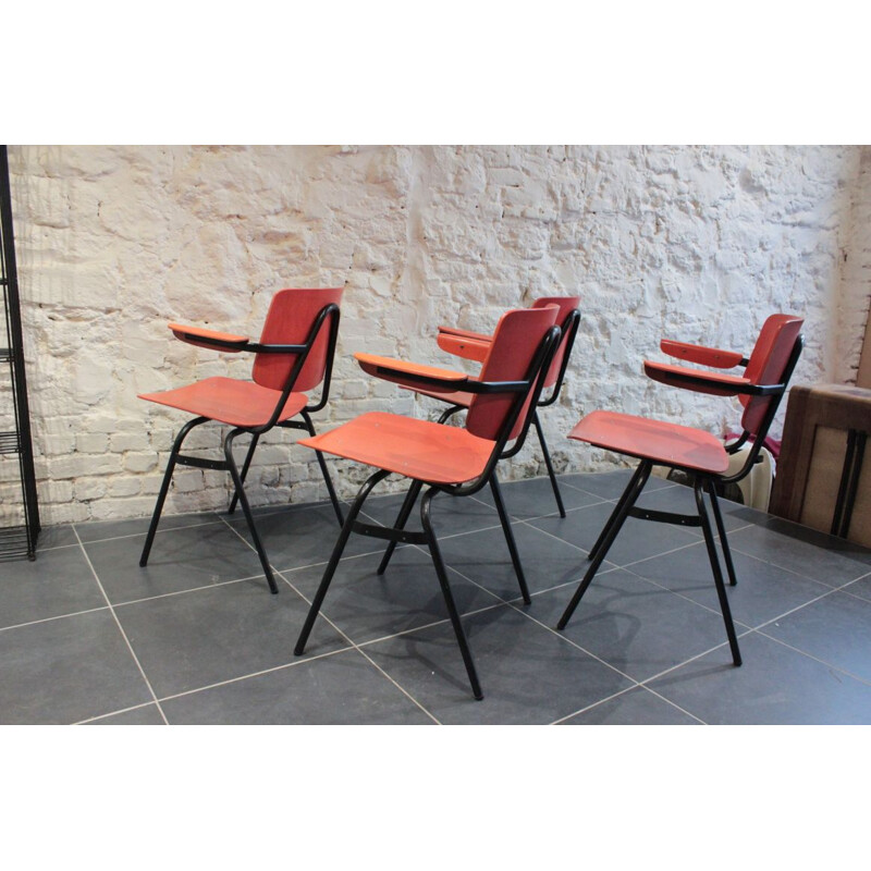 Suite de 4 chaises industrielles par Kho Liang Le pour CAR Katwijk