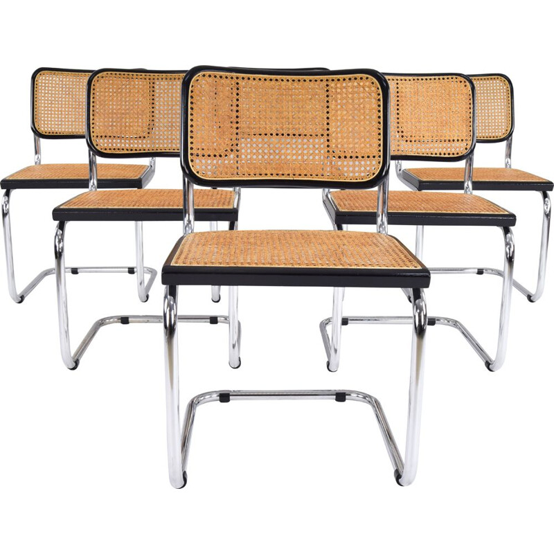  Set of 6 vintage Marcel Breuer B32 Cesca Chairs, Italy, 1970s