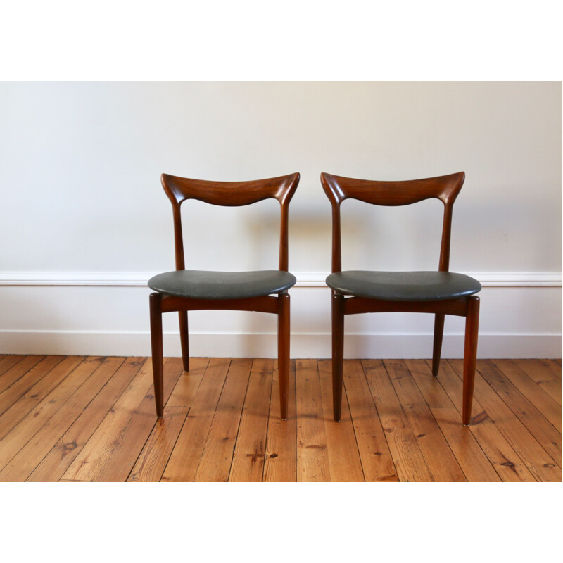 Suite of 4 vintage Scandinavian teak chairs by Henri Walter Klein