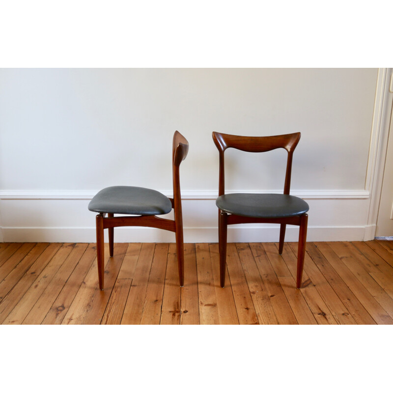 Suite of 4 vintage Scandinavian teak chairs by Henri Walter Klein