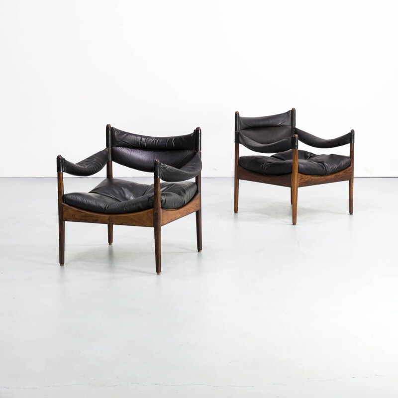 Pair of vintage Kristian Solmer Vedel lounge chairs for Søren Willadsen 1960s