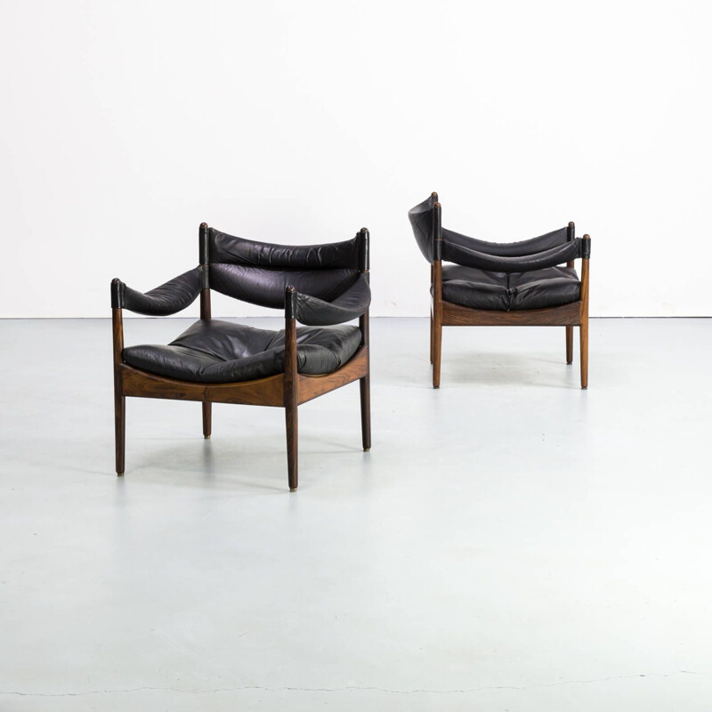 Pair of vintage Kristian Solmer Vedel lounge chairs for Søren Willadsen 1960s