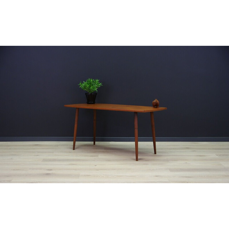 Vintage teak coffee table with solid teak legs, 1960s-1970s