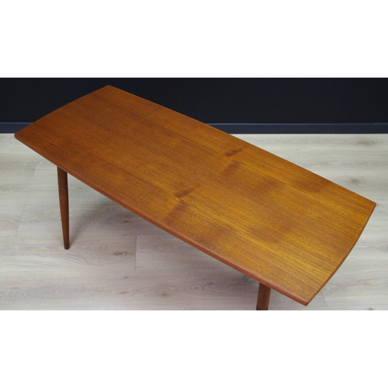 Vintage teak coffee table with solid teak legs, 1960s-1970s