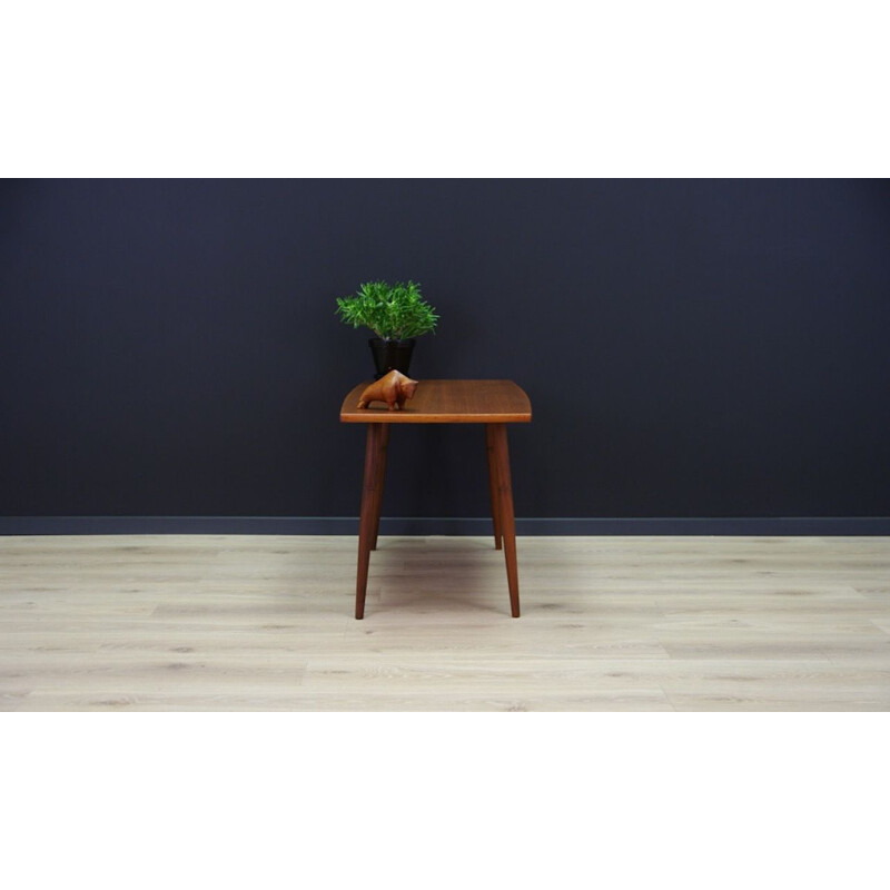 Vintage teak coffee table with solid teak legs, 1960s-1970s