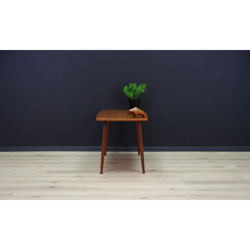 Vintage teak coffee table with solid teak legs, 1960s-1970s