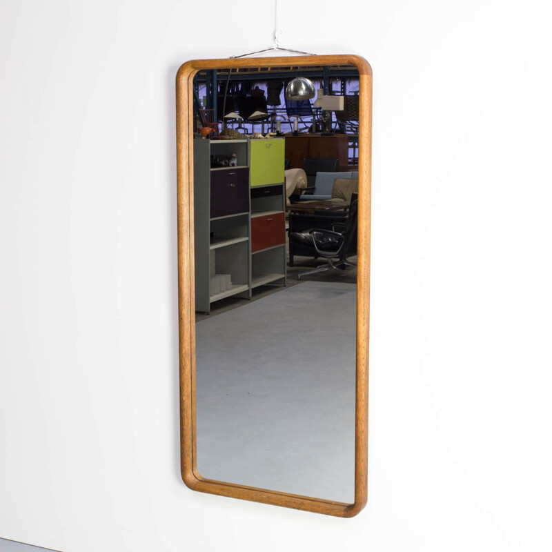 Miroir vintage avec cadre en bois de chêne