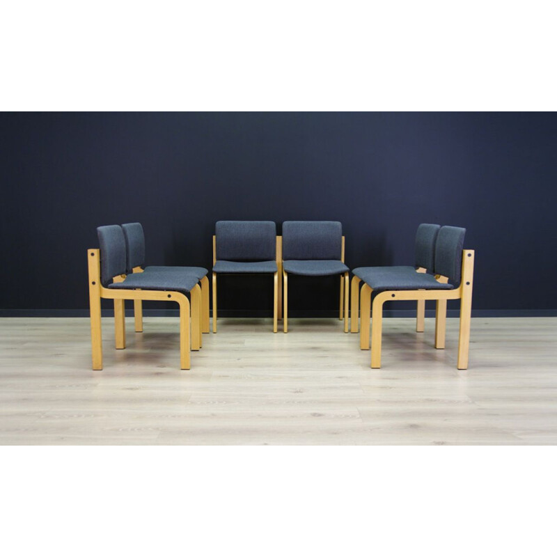 Ensemble de 6 chaises grises vintage de Fritz Hansen, 1960-1970
