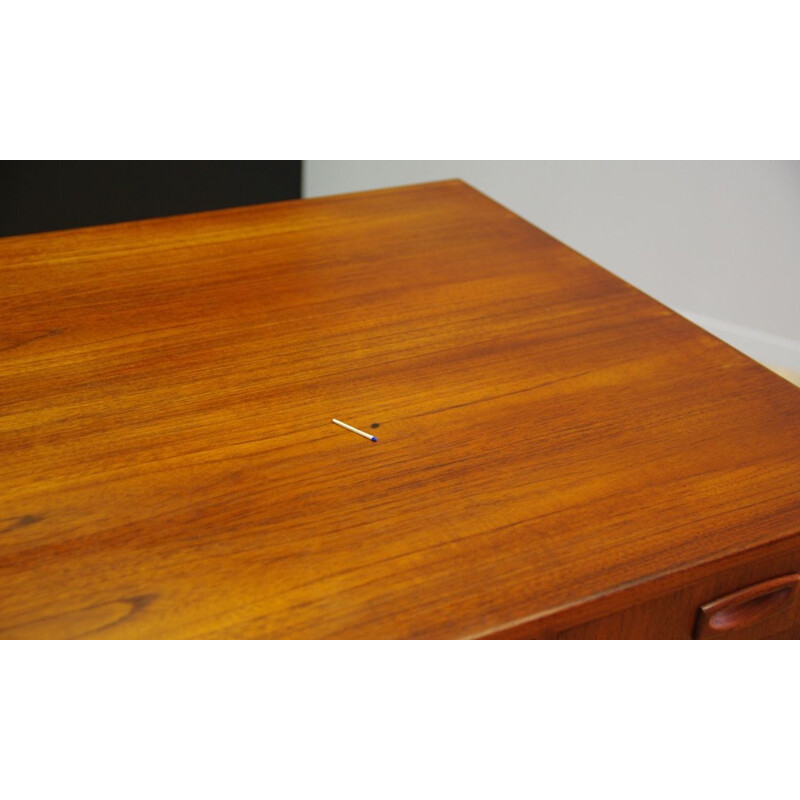 Vintage teak desk with 6 drawers, Denmark, 1960-70s