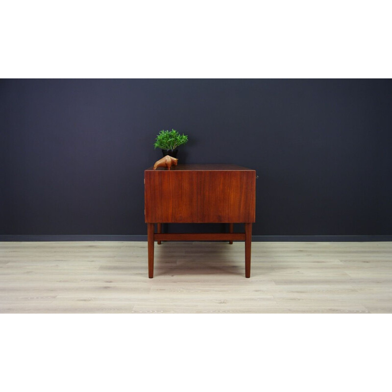 Vintage teak desk with 6 drawers, Denmark, 1960-70s