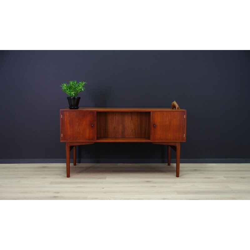 Vintage teak desk with 6 drawers, Denmark, 1960-70s