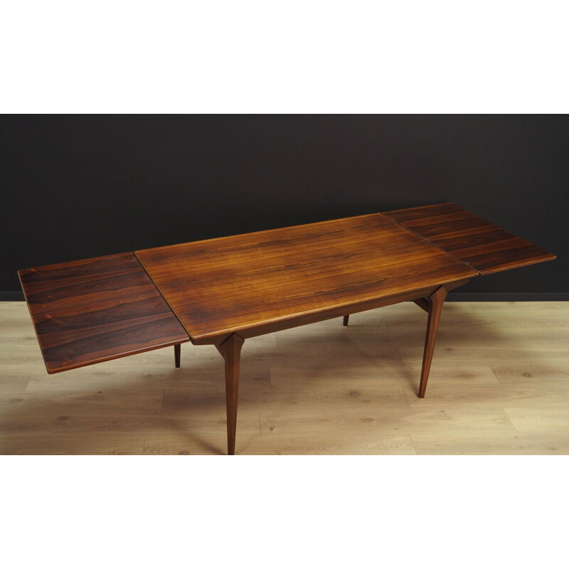 Vintage extentible rosewood dining table, 1960-1970s