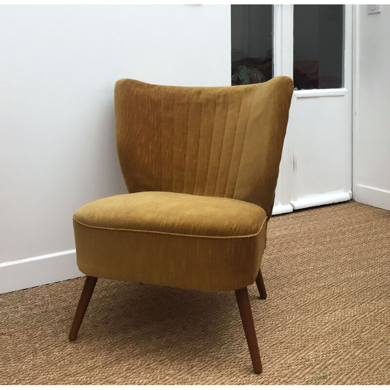 Vintage velvet cocktail armchair