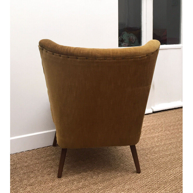 Vintage velvet cocktail armchair