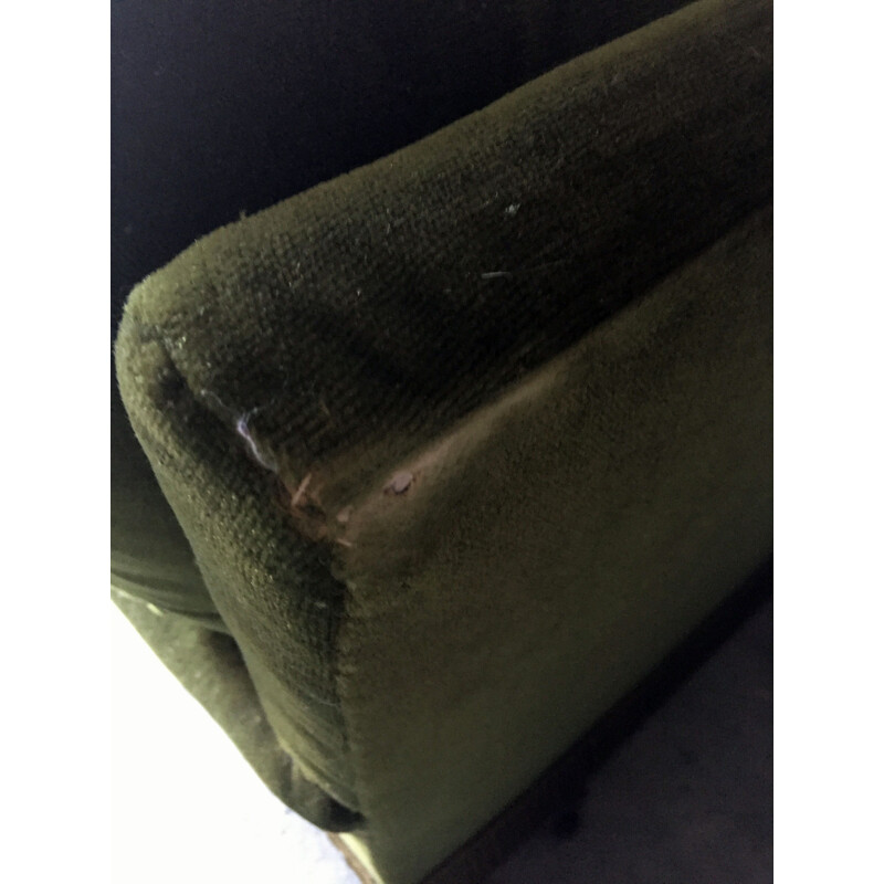 Vintage green velvet sofa