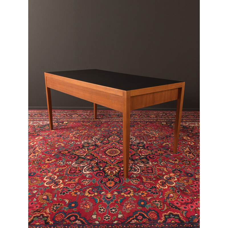 Vintage desk in teak veneer with black formica top by DeWe, 1950s