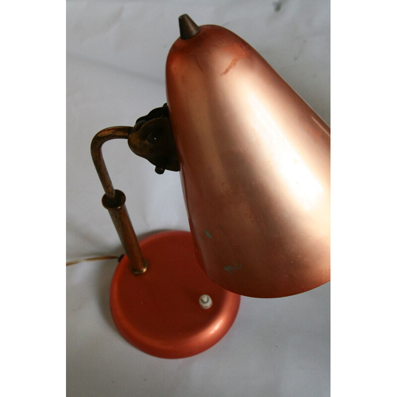 Lampe de table vintage coulleur corail, 1960