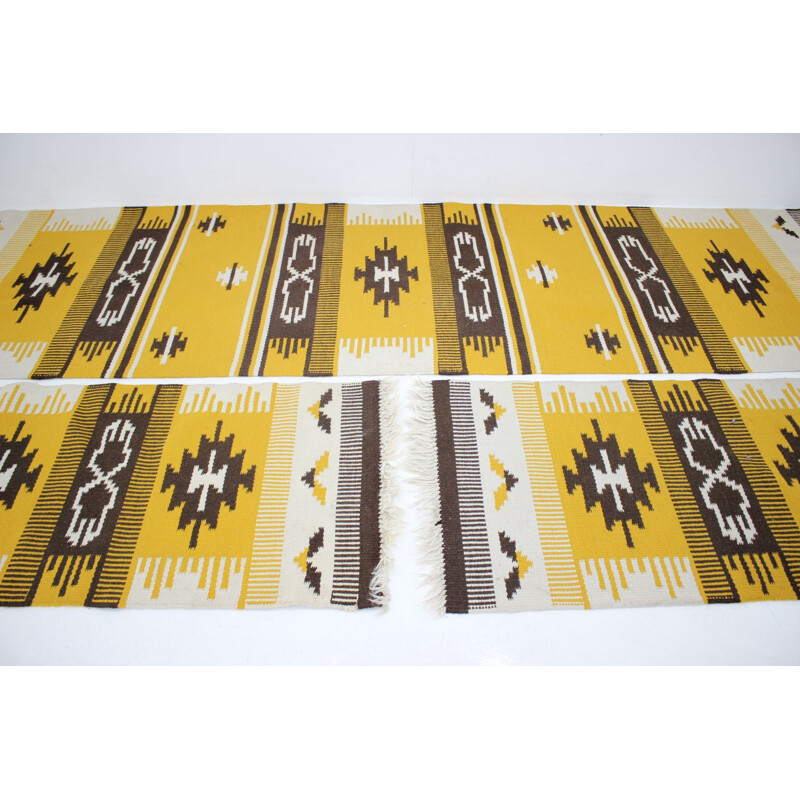 Set of 3 wool Kilim carpets rugs, 1960s