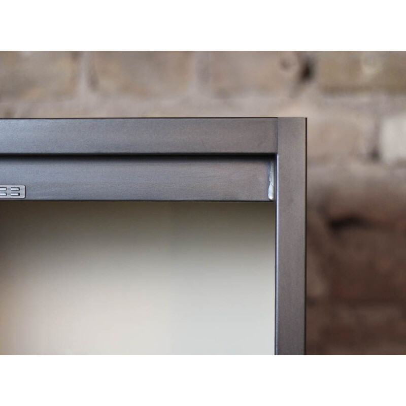 Industrial storage cabinet with 5 flaps with brushed steel finish 