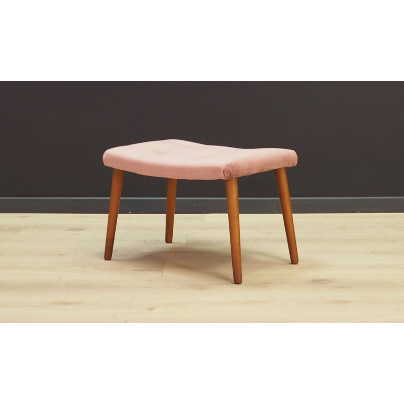 Danish pink vintage footrest, 1960s