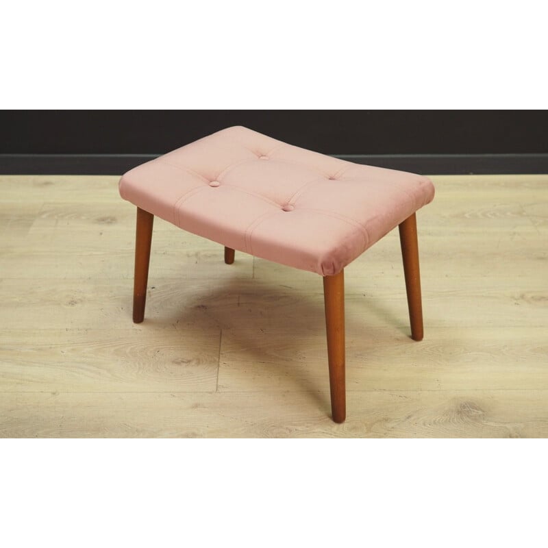 Danish pink vintage footrest, 1960s