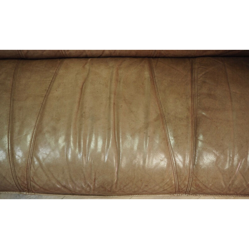 Leather vintage scandinavian corner sofa, 1960s