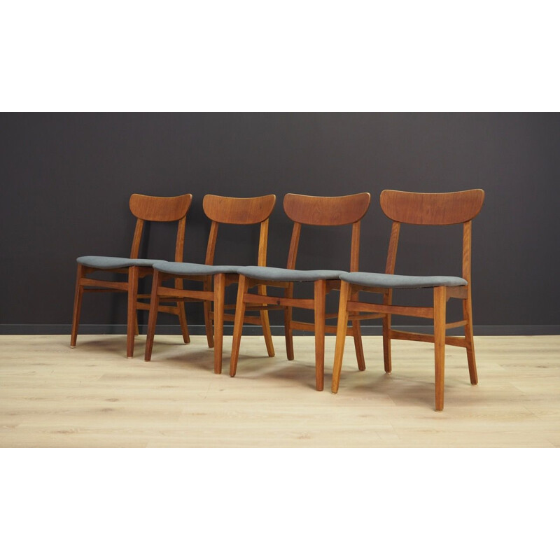 Ensemble de 4 chaises danoises vintage 1960