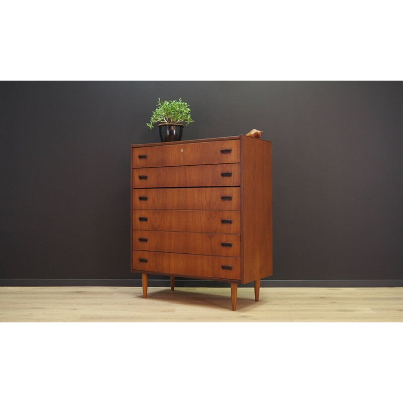 Vintage teak chest of drawers, Denmark, 1970s