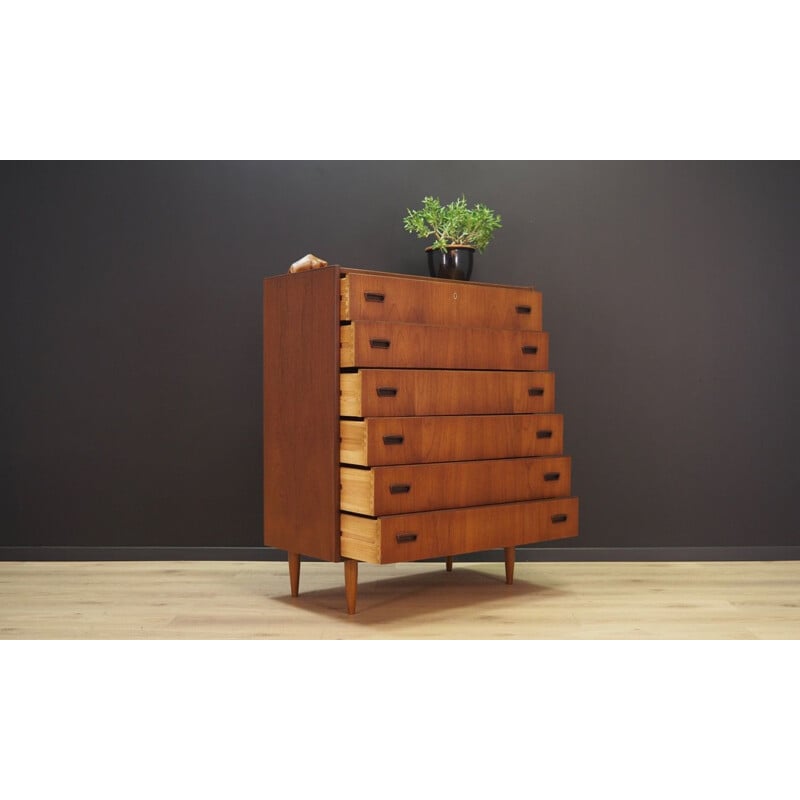 Vintage teak chest of drawers, Denmark, 1970s